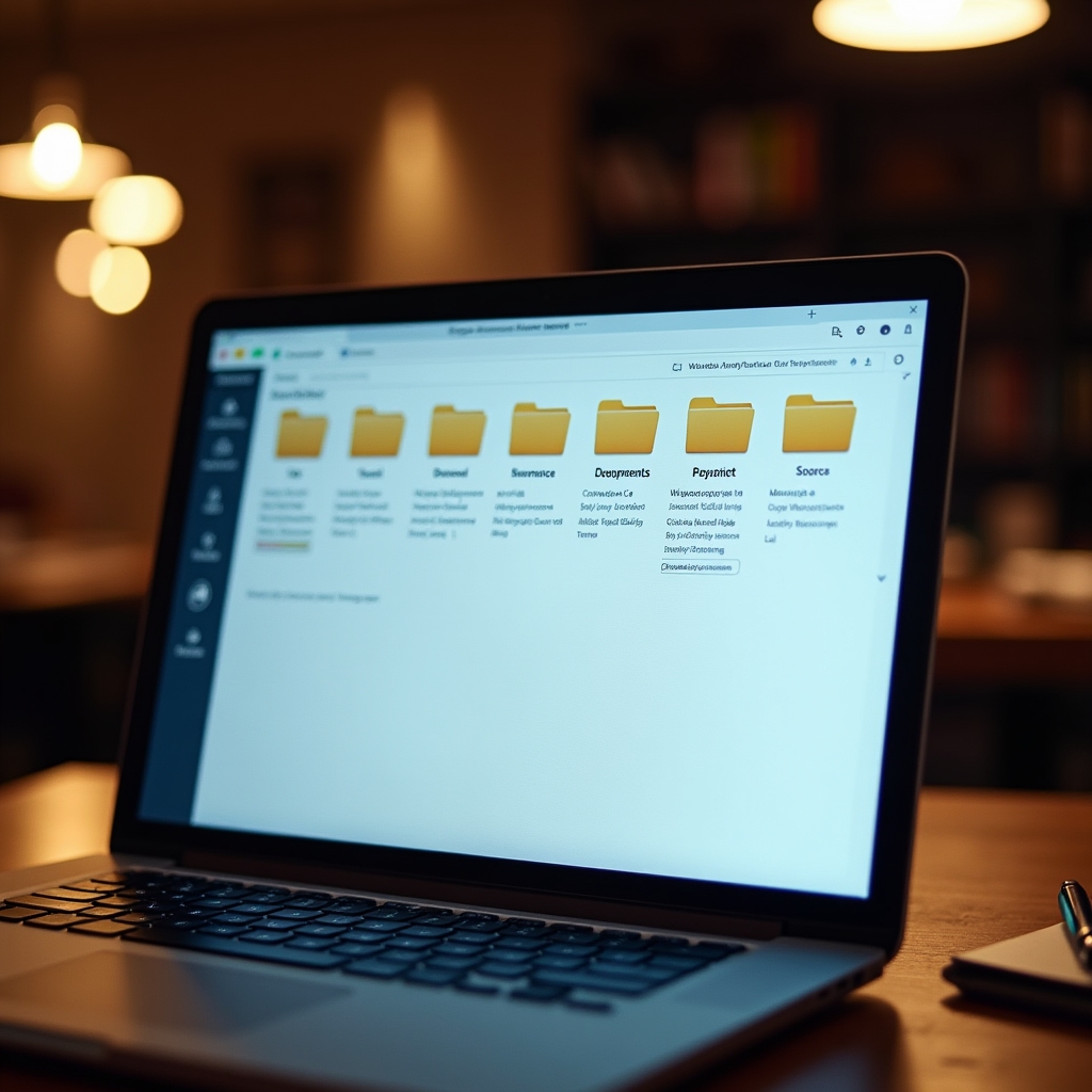 Schermo che mostra cartelle digitali ben organizzate dopo la migrazione
